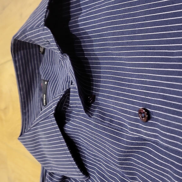 Report Collection Dress Shirt, Blue Striped, Stretch (M) - Picture 3 of 3